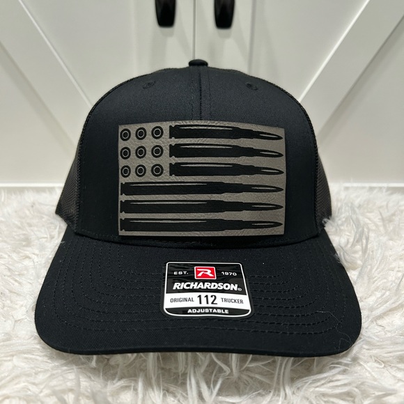 Laser Engraved Richardson 112 trucker hat Amo Flag. - Picture 2 of 2